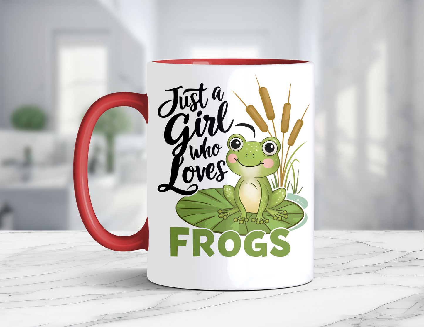 JUST A GIRL WHO LOVES FROGS MUG