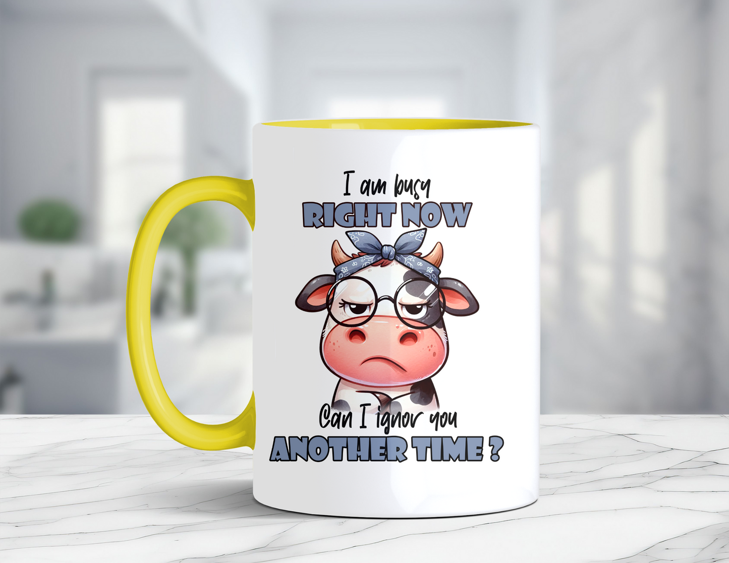 BUSY RIGHT NOW COW MUG