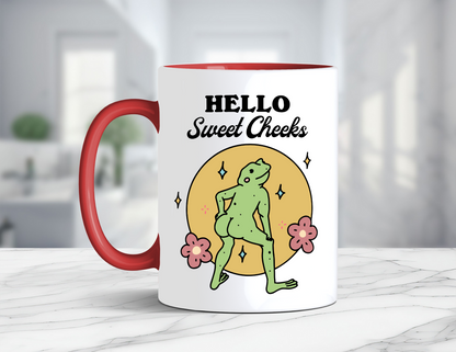 HELLO SWEET CHEEKS FROG MUG