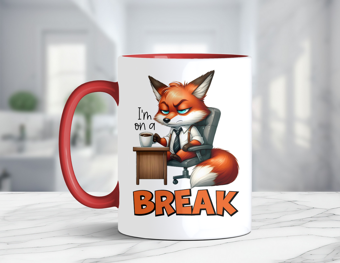 I'M ON A BREAK FOX MUG