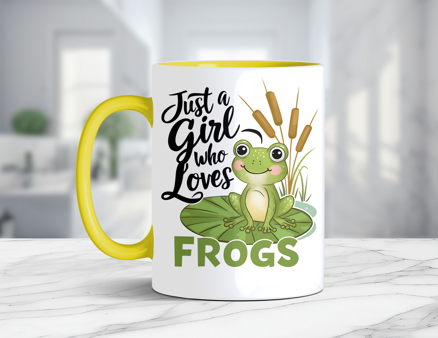 JUST A GIRL WHO LOVES FROGS MUG
