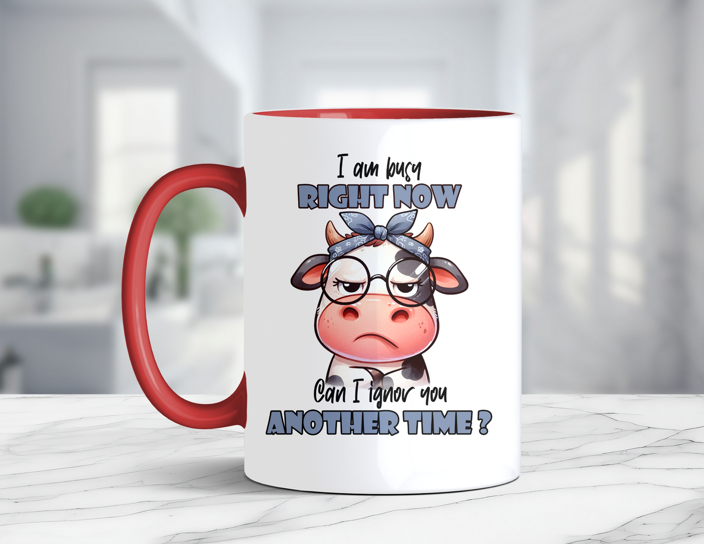 BUSY RIGHT NOW COW MUG