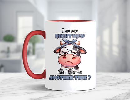 BUSY RIGHT NOW COW MUG