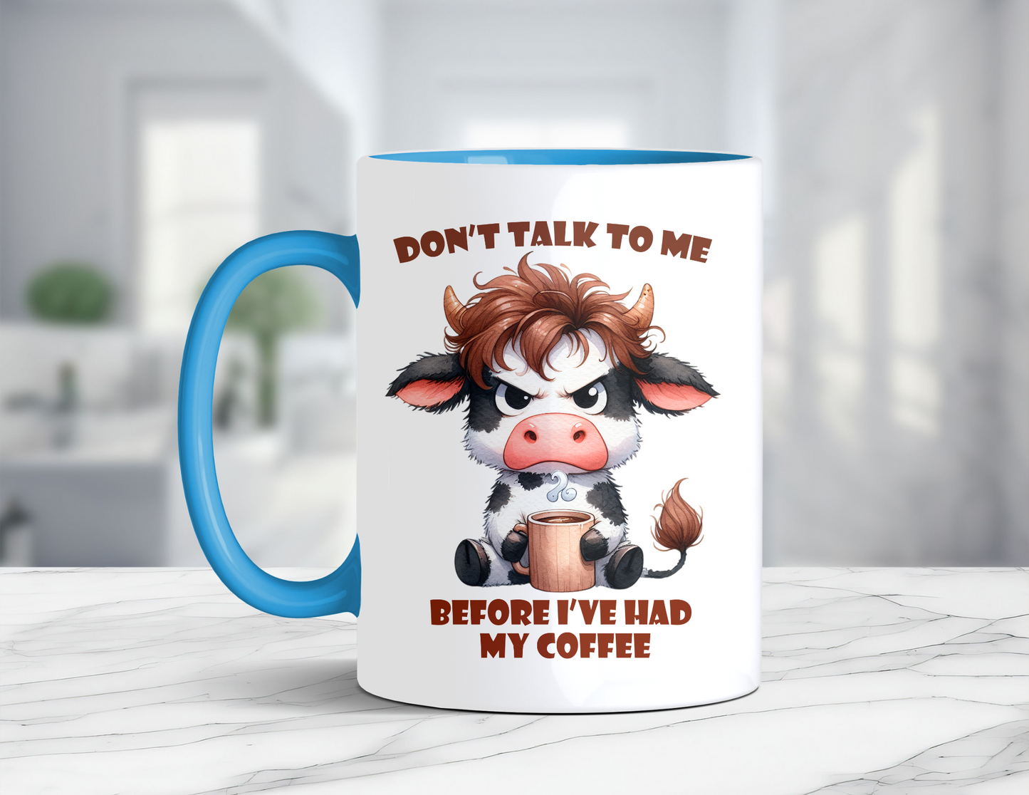 DONT TALK TO ME COW MUG