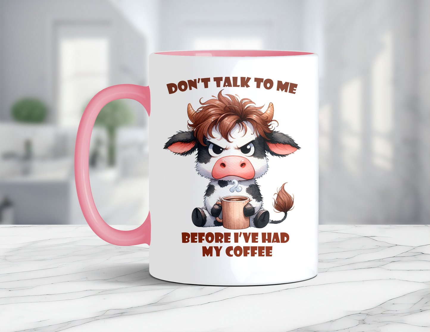 DONT TALK TO ME COW MUG