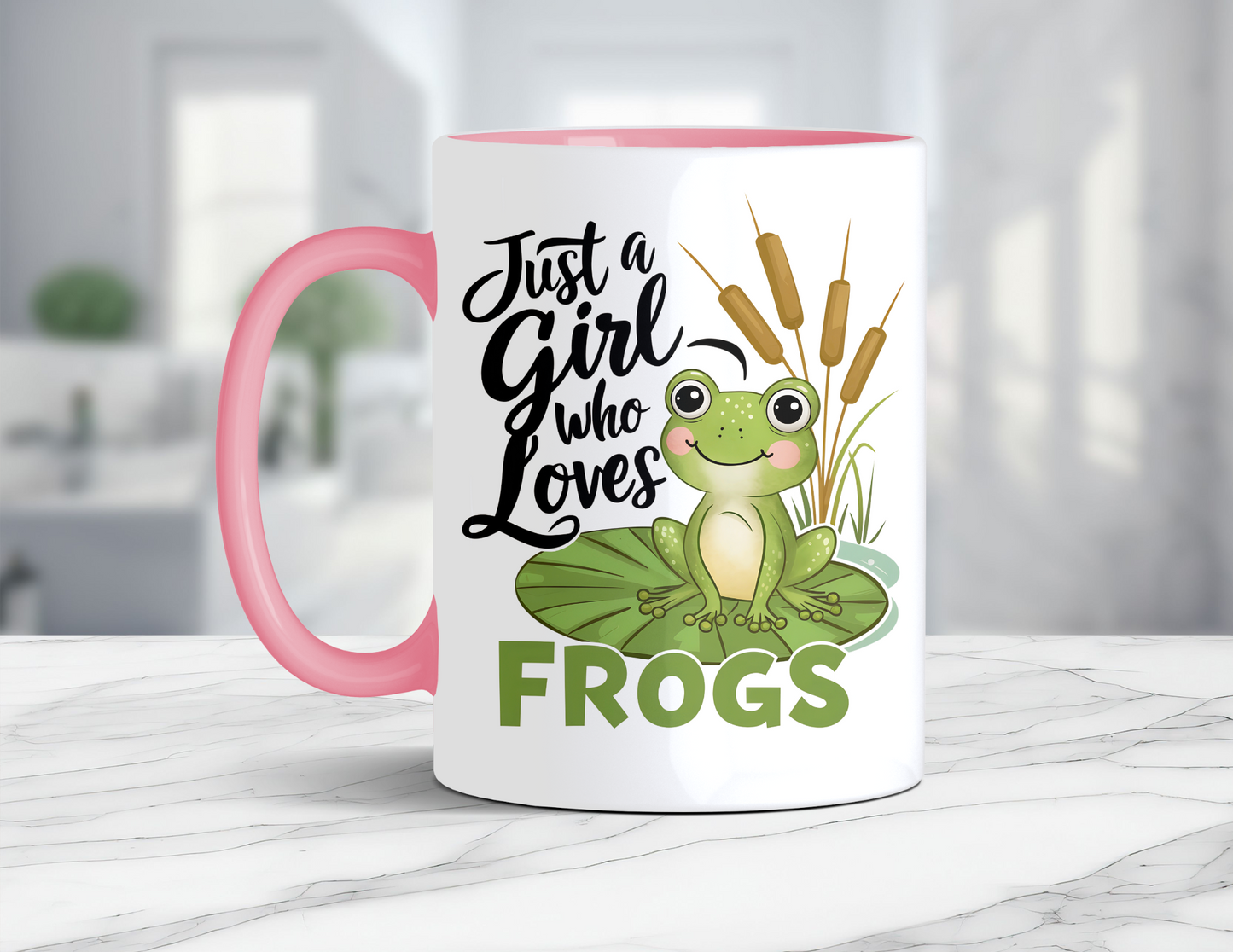 JUST A GIRL WHO LOVES FROGS MUG