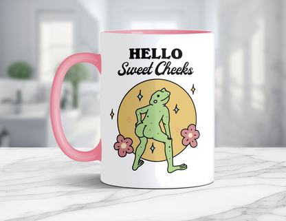 HELLO SWEET CHEEKS FROG MUG
