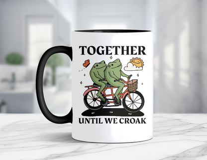 TOGETHER UNTIL WE CROAK FROG MUG