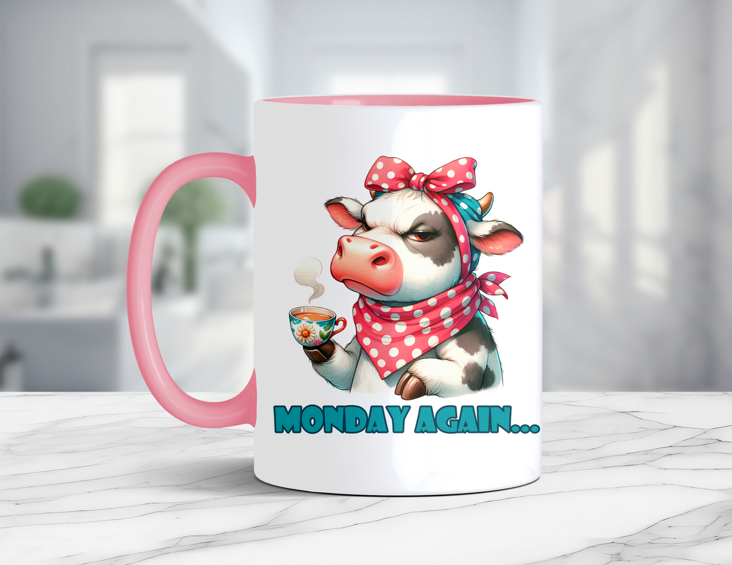 MONDAY AGAIN COW MUG