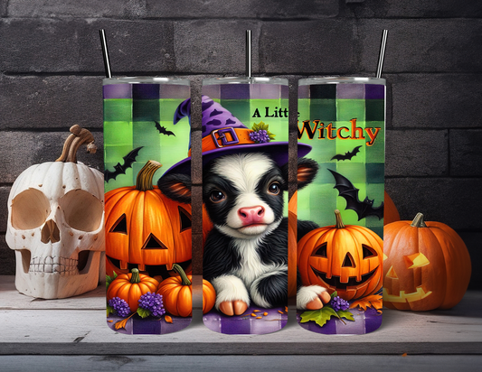 A LITTLE WITCHY COW TUMBLER