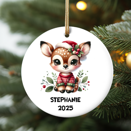 PERSONALIZED BABY DEER ORNAMENT