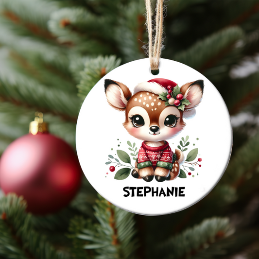 PERSONALIZED BABY DEER ORNAMENT