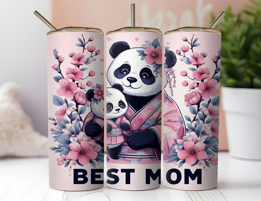 BEST MOM PANDA TUMBLER