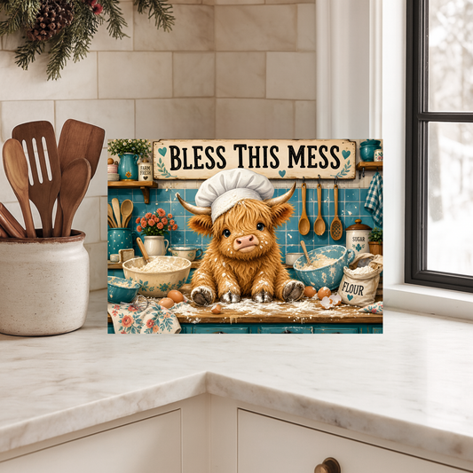 MESSY COW CUTTING BOARD