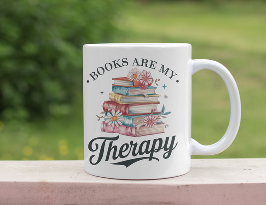 BOOKS ARE MY THERAPY MUG