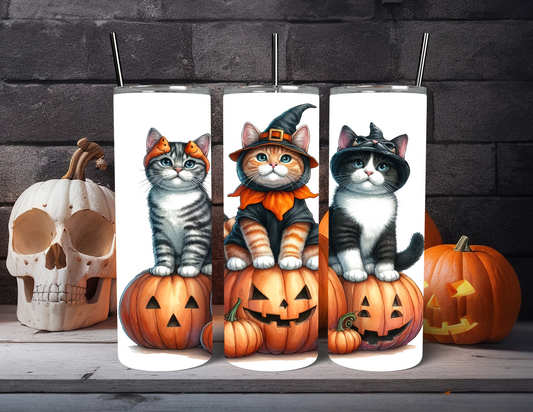 CATS AND PUMPKINS TUMBLERS