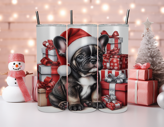CHRISTMAS FRENCH BULLDOG TUMBLER