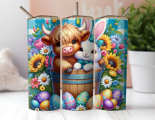 HIGHLAND COW AND BUNNY TUMBLER