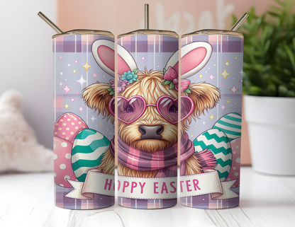 COOL HIGHLAND COW EASTER TUMBLER