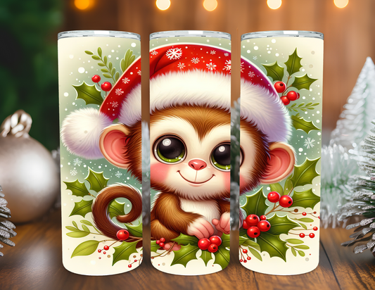CUTE CHRISTMAS MONKEY TUMBLER