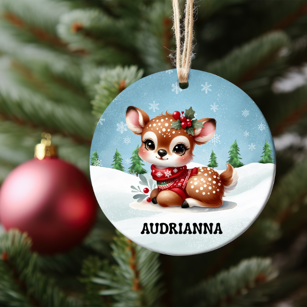 PERSONALIZED DEER ORNAMENT