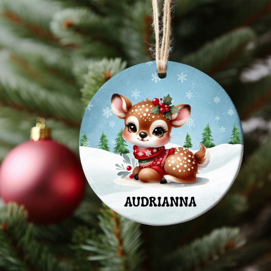 PERSONALIZED DEER ORNAMENT