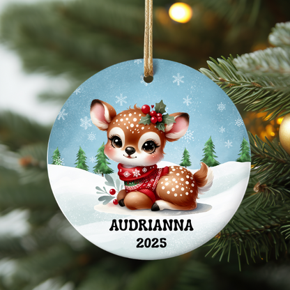 PERSONALIZED DEER ORNAMENT
