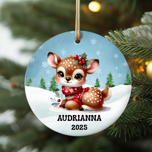 PERSONALIZED DEER ORNAMENT
