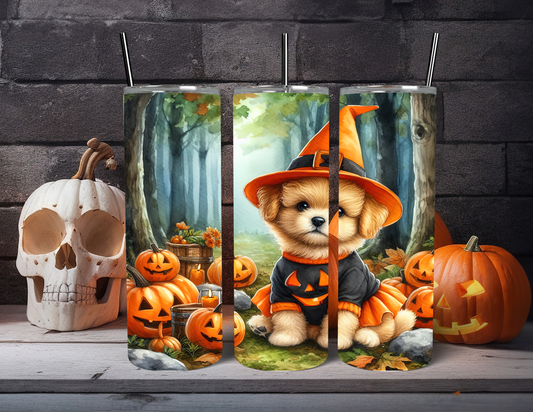 CUTE PUPPY HALLOWEEN TUMBLER