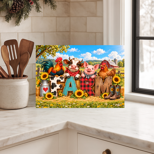 FARM ANIMALS CUTTING BOARD