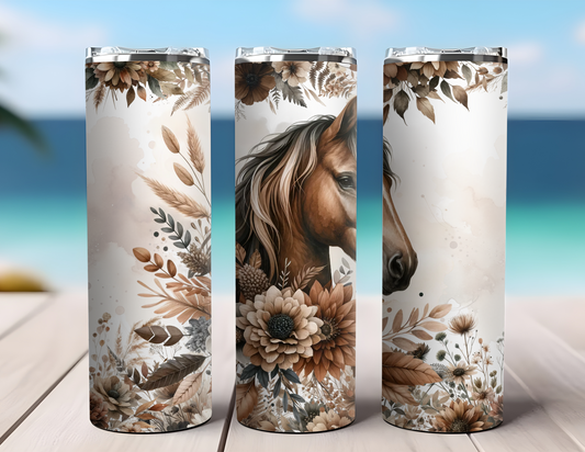 FLORAL HORSE BOHO TUMBLER