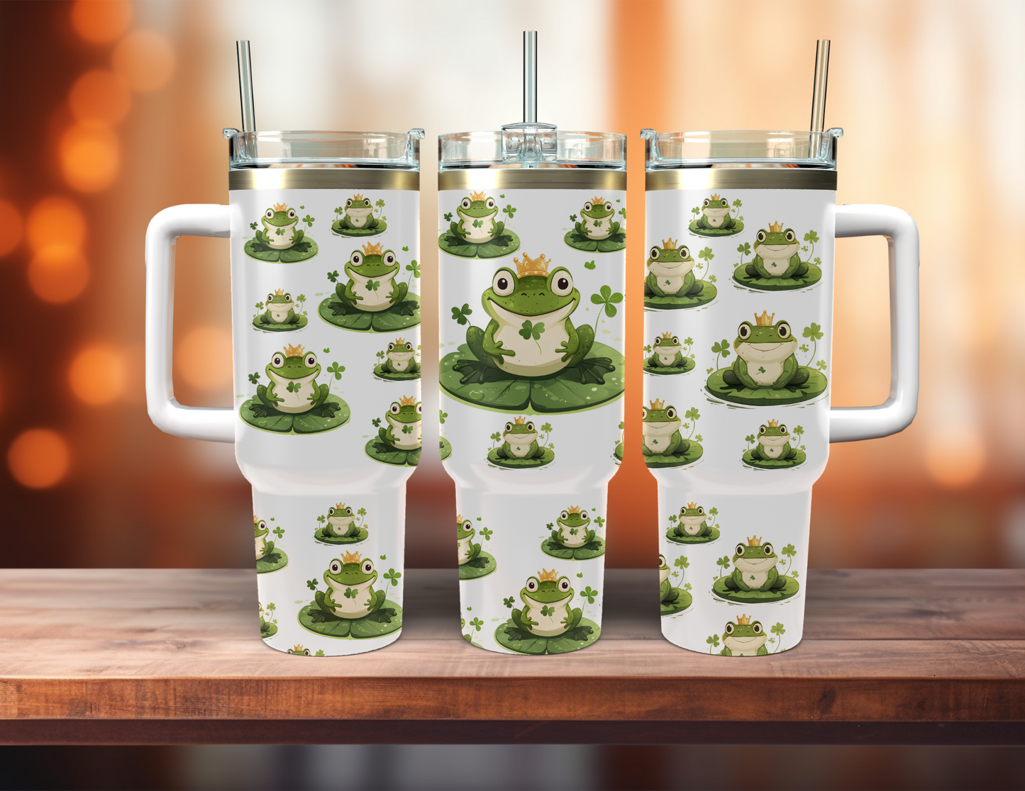 FROGS ON LILY PAD 40 OZ TUMBLER