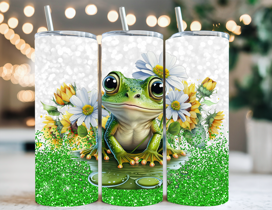 FROG ON LILY PAD TUMBLER