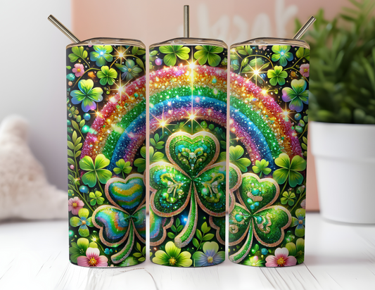 SHAMROCKS AND RAINBOWS TUMBLER