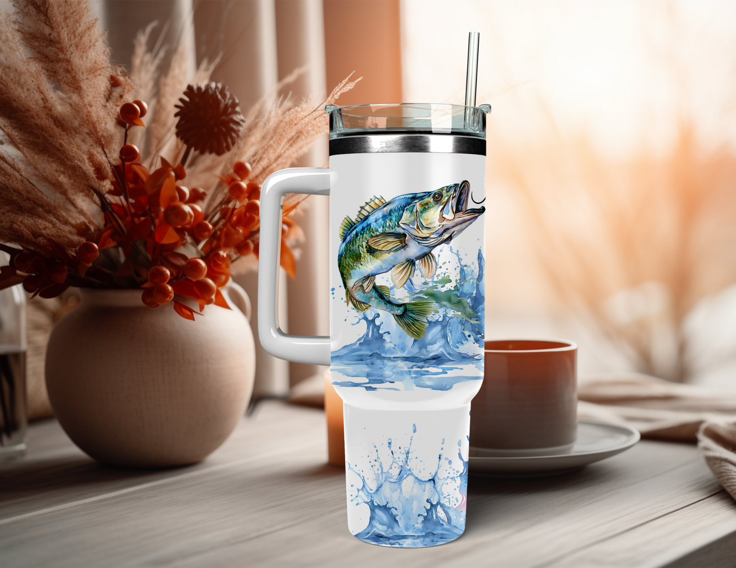 GONE FISHING 40 OZ TUMBLER
