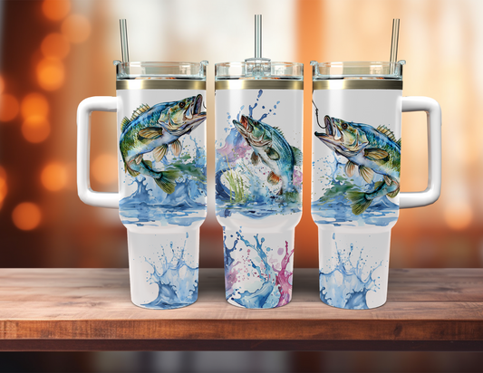 GONE FISHING 40 OZ TUMBLER