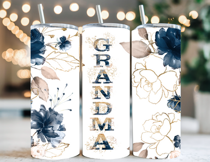 GRANDMA BLUE FLORAL TUMBLER