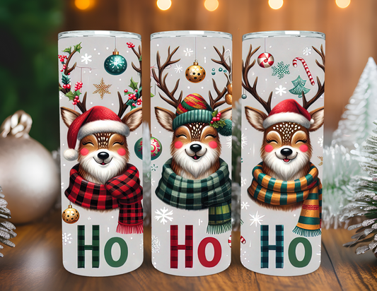 HO HO HO DEER CHRISTMAS TUMBLER