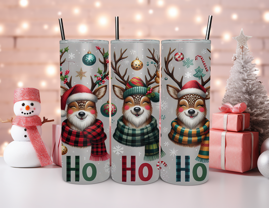 HO HO HO DEER CHRISTMAS TUMBLER
