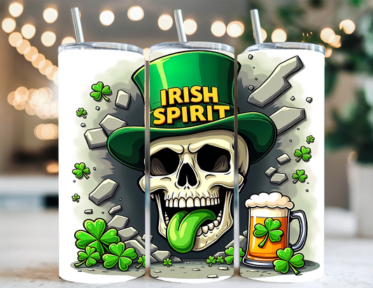 IRISH SPIRIT SKULL HEAD TUMBLER