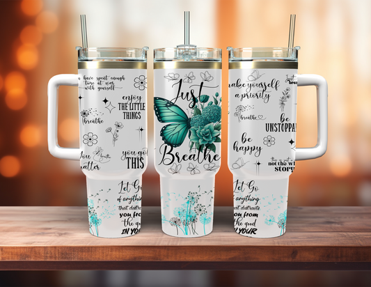 JUST BREATHE FLORAL 40 OZ TUMBLER