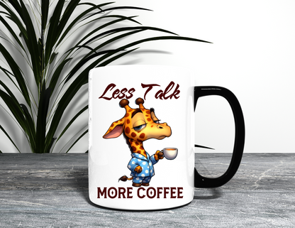 LESS TALK MORE COFFEE GIRAFFE MUG