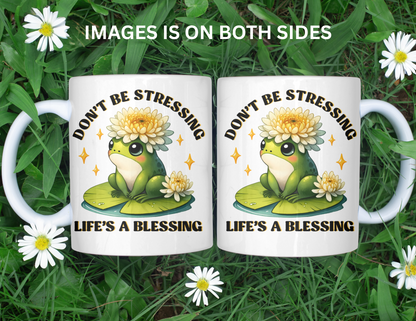 LIFE'S A BLESSING FROG MUG
