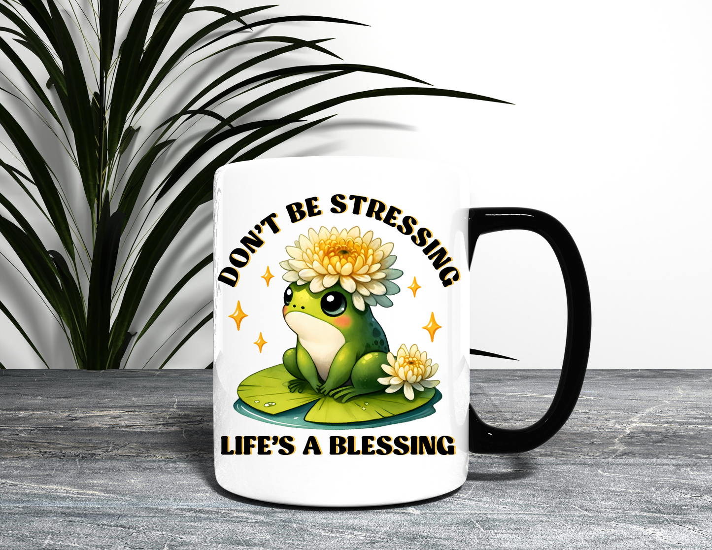 LIFE'S A BLESSING FROG MUG