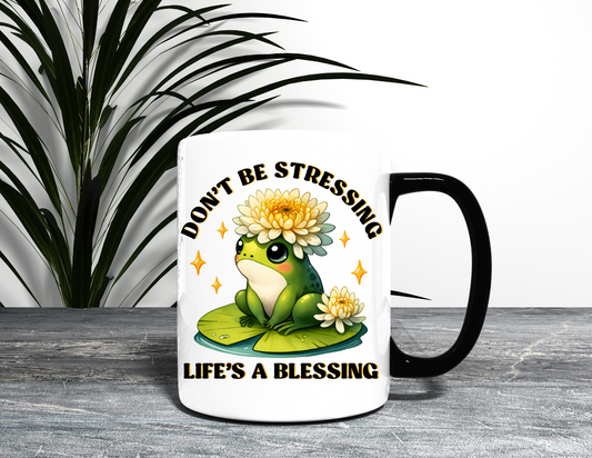 LIFE'S A BLESSING FROG MUG
