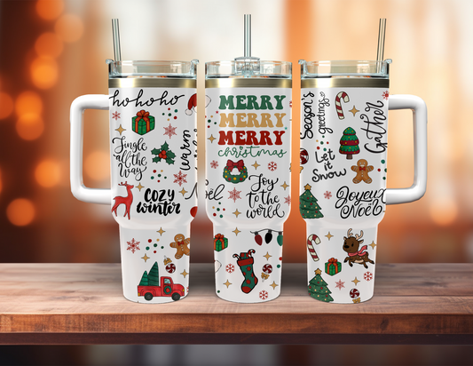 MERRY CHRISTMAS 40 OZ TUMBLER