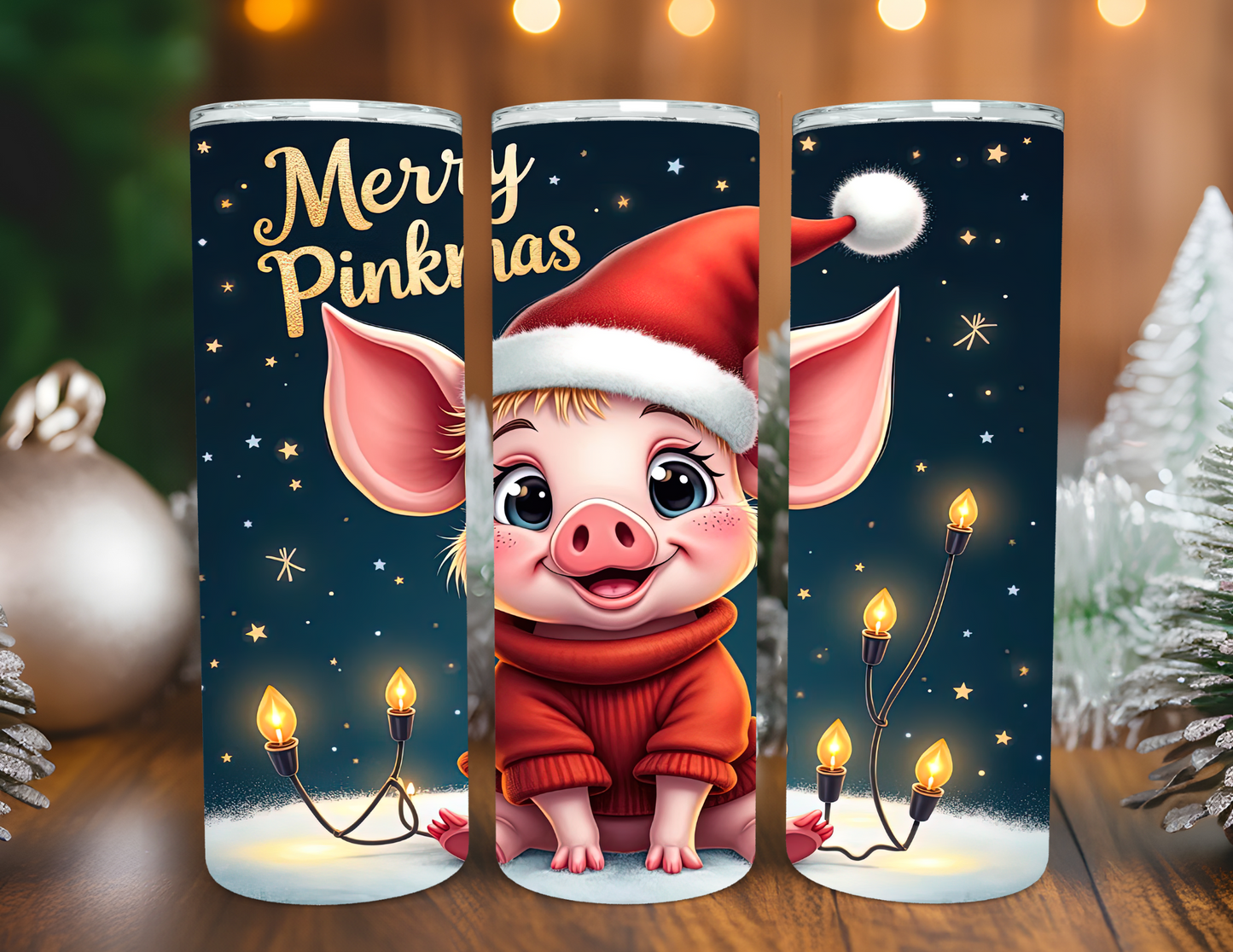MERRY PINKMAS PIG TUMBLER