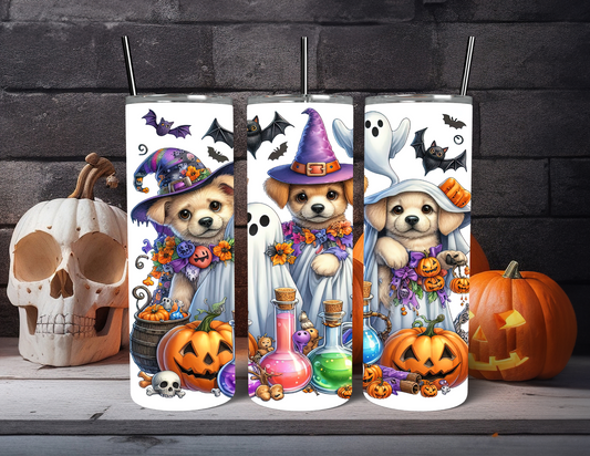 PUPPIES HALLOWEEN TUMBLER