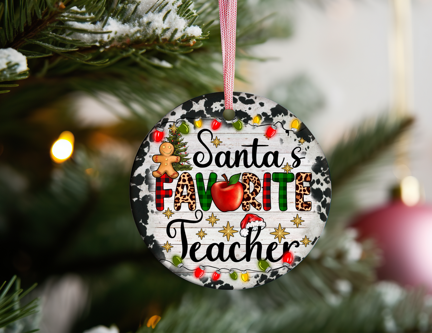 SANTA'S FAVORITE TEACHER ORNAMENT