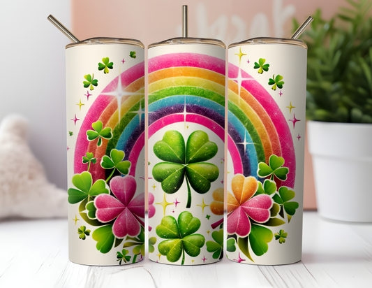 SHAMROCKS AND RAINBOWS TUMBLER